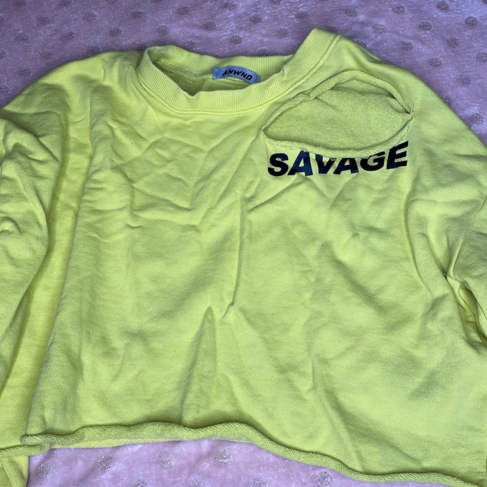 A yellow crop top